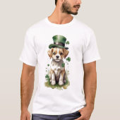 Schattige St. Patrick's Day Puppy T-shirt (Voorkant)