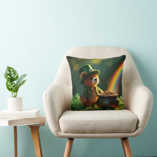 Schattige St. Patrick's Day teddybeer Kussen