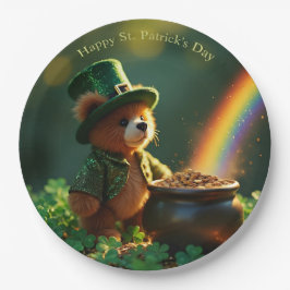 Schattige St. Patrick's Day teddybeer Papieren Bordje