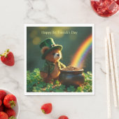 Schattige St. Patrick's Day teddybeer Servet (Insitu)