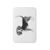 Schattige staande beagle in zwart-wit kleur badmat (Voorkant Verticaal)