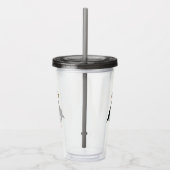 Schattige staande Puffin-Cartoon voor paarden Acryl Drinkbeker (Rechts)