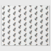 Schattige staande Puffin-Cartoon voor paarden Cadeaupapier (Vlak)