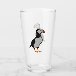Schattige staande Puffin-Cartoon voor paarden Glas