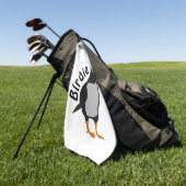 Schattige staande Puffin-Cartoon voor paarden Golfhanddoek (Groen)