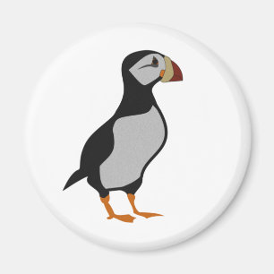 Schattige staande Puffin-Cartoon voor paarden Magneet