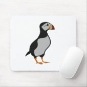 Schattige staande Puffin-Cartoon voor paarden Muismat (Met muis)