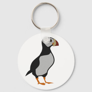 Schattige staande Puffin-Cartoon voor paarden Sleutelhanger