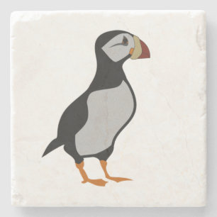 Schattige staande Puffin-Cartoon voor paarden Stenen Onderzetter