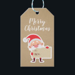 Schattige Staande Santa Christmas Gift Label Cadeaulabel<br><div class="desc">Schattige kerstman met een tot - teken kerstcadeau label op een populaire kraft achtergrond.</div>