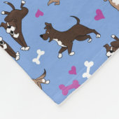 Schattige Staffy Lab Hond Witte Botten Roze Harten Fleece Deken (Hoek)