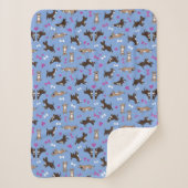 Schattige Staffy Lab Hond Witte Botten Roze Harten Sherpa Deken (Voorkant)