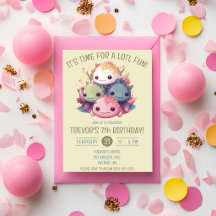 Schattige stapel Axolotl verjaardagsfeestje