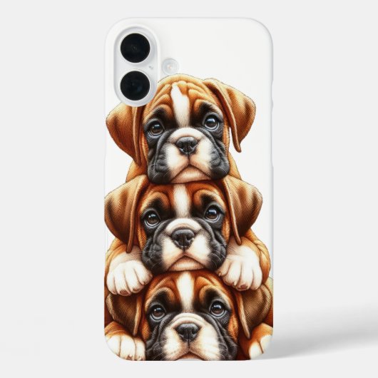 SCHATTIGE STAPEL BOXER PUPPYHONDEN Case-Mate iPhone CASE (Achterkant)