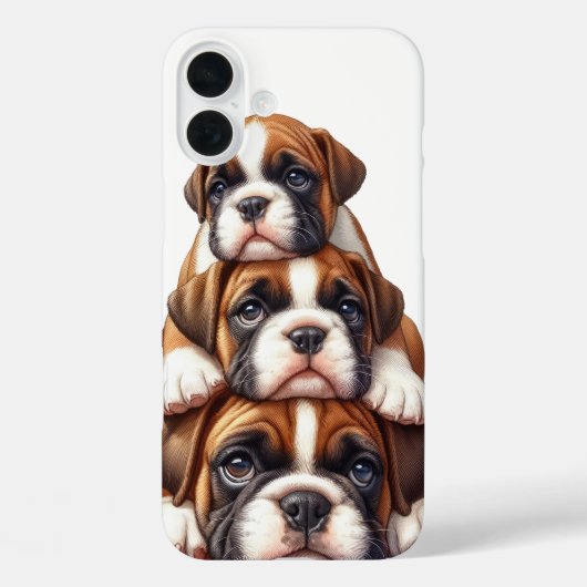 SCHATTIGE STAPEL BOXER PUPPYHONDEN Case-Mate iPhone CASE (Achterkant)