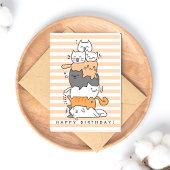 Schattige stapel katten verjaardag briefkaart