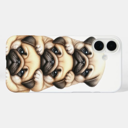 SCHATTIGE STAPEL PUPPYHONDEN Case-Mate iPhone CASE (Achterkant (horizontaal))