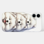 SCHATTIGE STAPEL SAMOJEDEN HONDJES Case-Mate iPhone CASE (Achterkant (horizontaal))