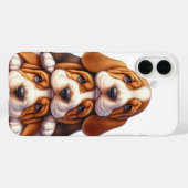 SCHATTIGE STAPEL VAN BASSET HOUND PUPPYHONDEN Case-Mate iPhone CASE (Achterkant (horizontaal))