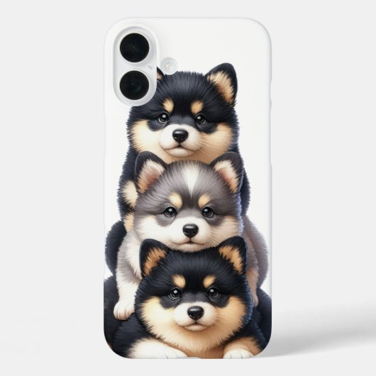 SCHATTIGE STAPEL VAN SHIBA INU PUPPYHONDEN Case-Mate iPhone CASE (Achterkant)