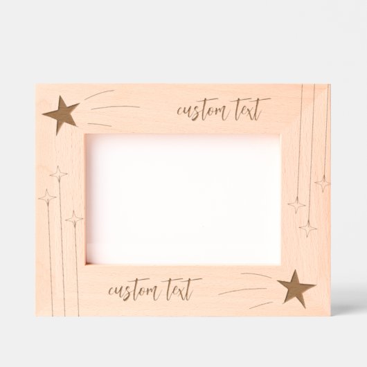 Schattige Star & Comet Custom Houten Afbeelding Gegraveerde Lijstjes (Voorkant)