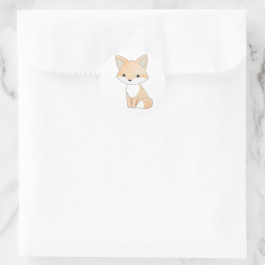 Schattige Star Fox Waterverf Print Sticker (Tas)