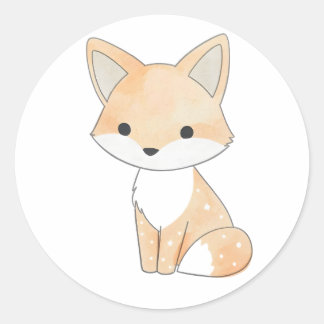 Schattige Star Fox Waterverf Print Sticker