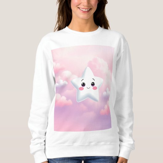 Schattige Star Lavender Pink Sky Sweatshirt (Voorkant)
