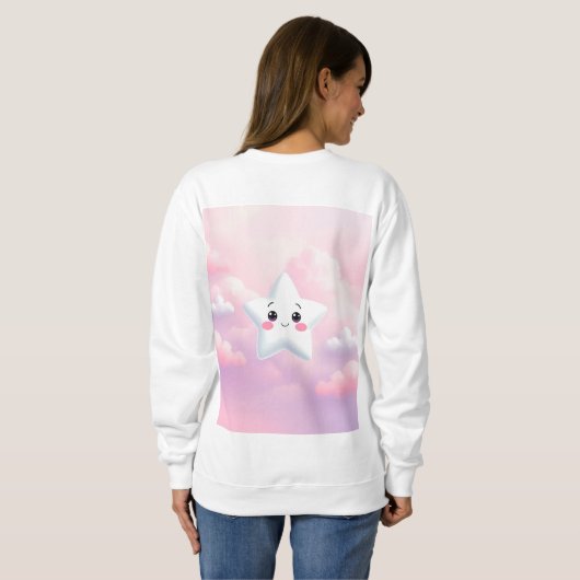 Schattige Star Lavender Pink Sky Sweatshirt (Achterkant volledig)
