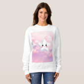 Schattige Star Lavender Pink Sky Sweatshirt (Voorkant volledig)