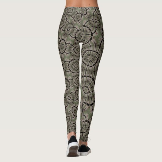 Schattige Star Sage Groen Zwart Rood Hart Leggings (Achterkant)