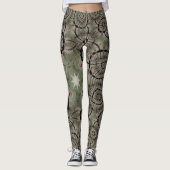 Schattige Star Sage Groen Zwart Rood Hart Leggings (Voorkant)