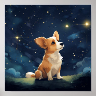Schattige staren Pembroke Corgi Poster