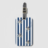 Schattige Starfish, marineblauw Stripes-gepersonal Bagagelabel (Voorkant (verticaal))