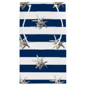 Schattige Starfish, marineblauw Stripes-gepersonal Klein Cadeauzakje (Achterkant)
