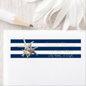 Schattige Starfish, strepes Return Address Label (Insitu)