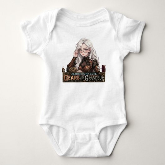 Schattige Steampunk Anime Meisjeskunst voor Kinder Romper (Voorkant)
