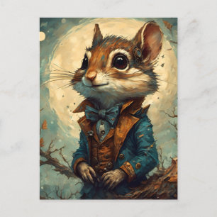 Schattige Steampunk Chipmunk Briefkaart
