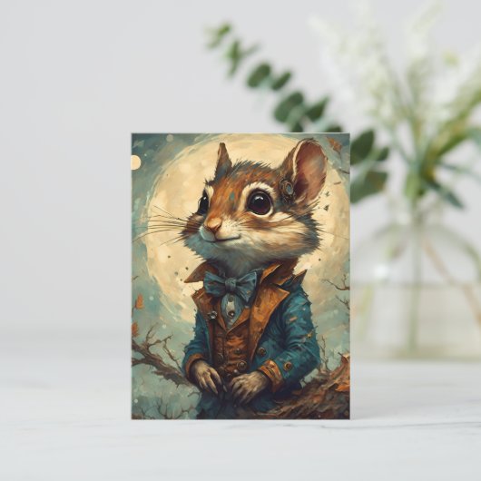 Schattige Steampunk Chipmunk Briefkaart (Staand voorkant)