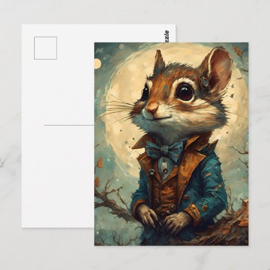 Schattige Steampunk Chipmunk Briefkaart (Voorkant / Achterkant)