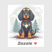 Schattige Steampunk Cocker Spaniel, Cartoon Dog, Sticker (Vel)