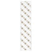 Schattige Steampunk Hot Air-ballon met vlag Korte Tafelloper (Voorkant)