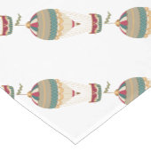 Schattige Steampunk Hot Air-ballon met vlag Korte Tafelloper (Hoek)