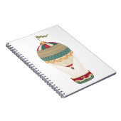 Schattige Steampunk Hot Air-ballon met vlag Notitieboek (Rechterzijde)