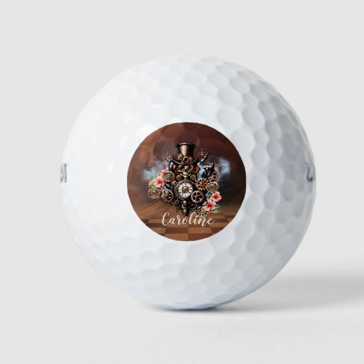 Schattige steampunk ontwerp golfballen (Voorkant)