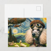 Schattige Steampunk Poedel en Eenden Briefkaart (Voorkant / Achterkant)