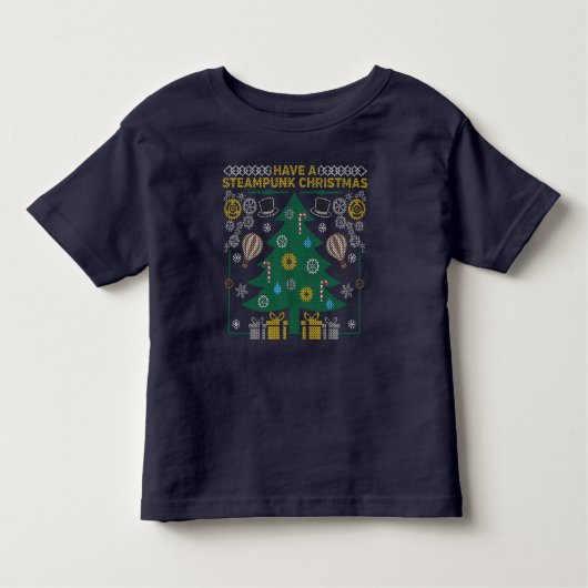 Schattige Steampunk Ugly Christmas Sweater T-shirt (Voorkant)