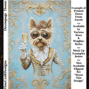 Schattige Steampunk Yorkie-hond Champagne FR7L Dec Tissuepapier