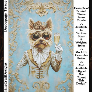 Schattige Steampunk Yorkie-hond Champagne FR7R Dec Tissuepapier