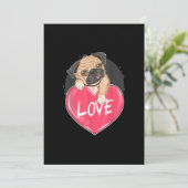 Schattige steel ik harten pug | Valentijnsdag Cade (Staand voorkant)